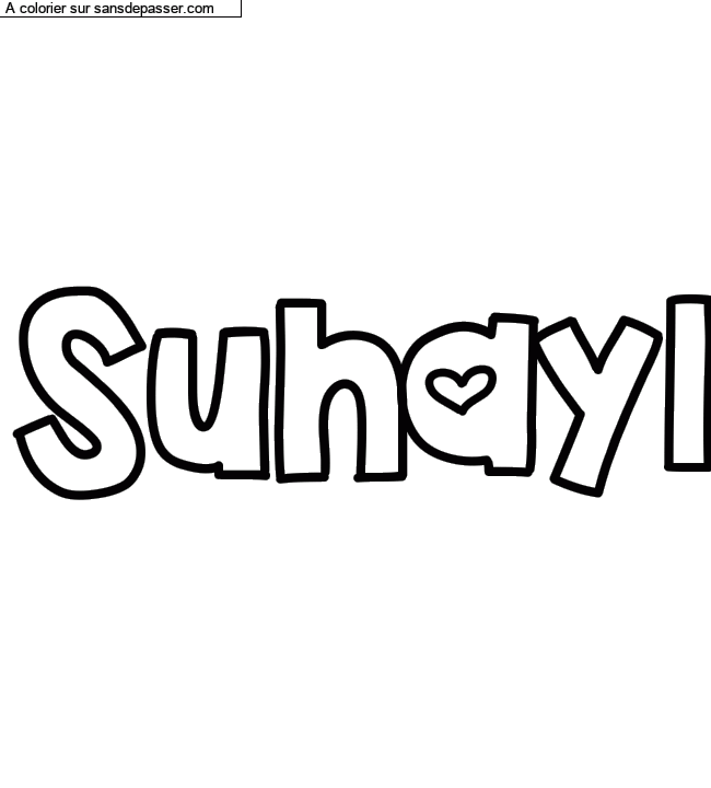 Coloriage prénom personnalisé "Suhayl" par un invité