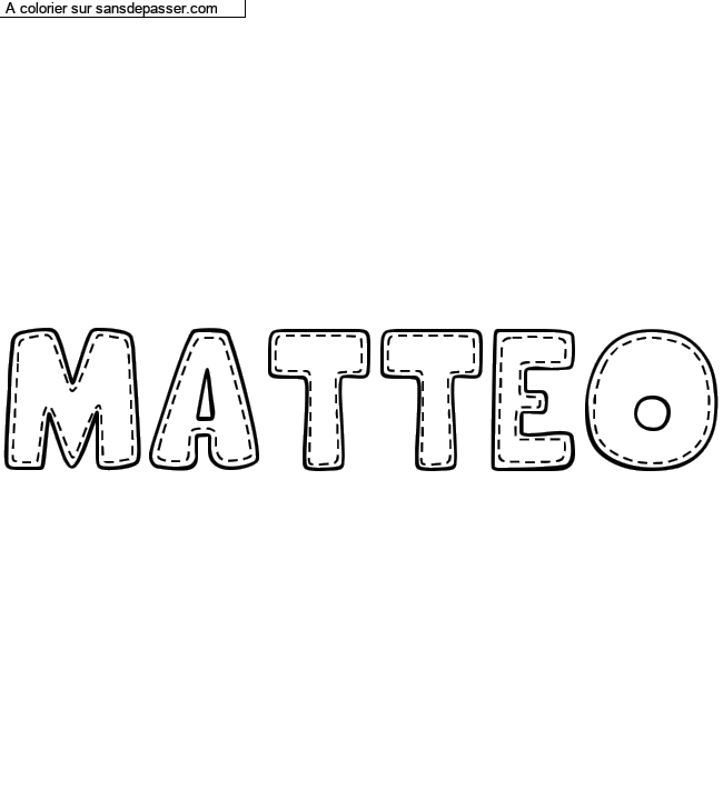 Coloriage prénom personnalisé "MATTEO" par un invité