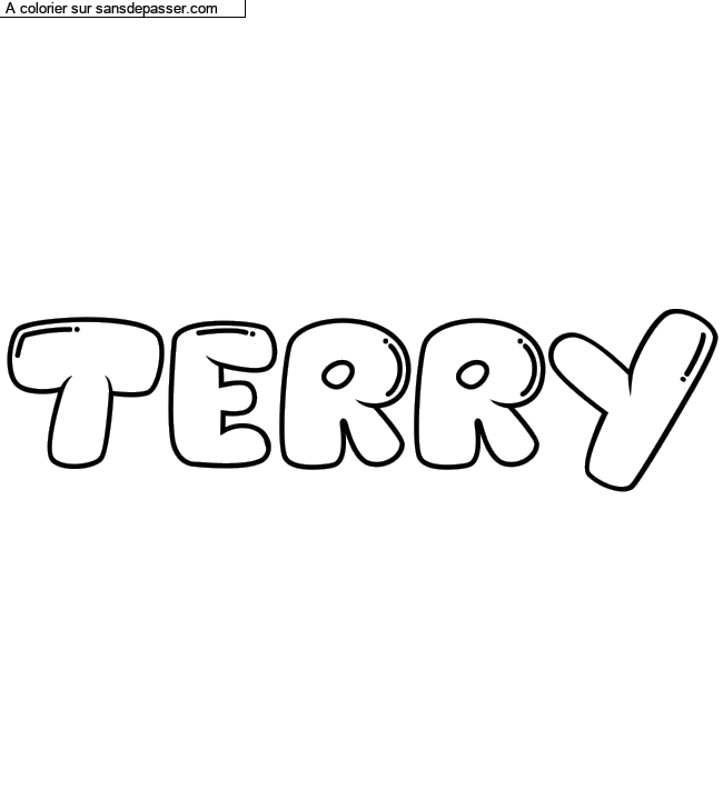 Coloriage prénom personnalisé "TERRY" par un invité