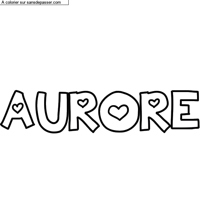 Coloriage prénom personnalisé "AURORE" par un invité