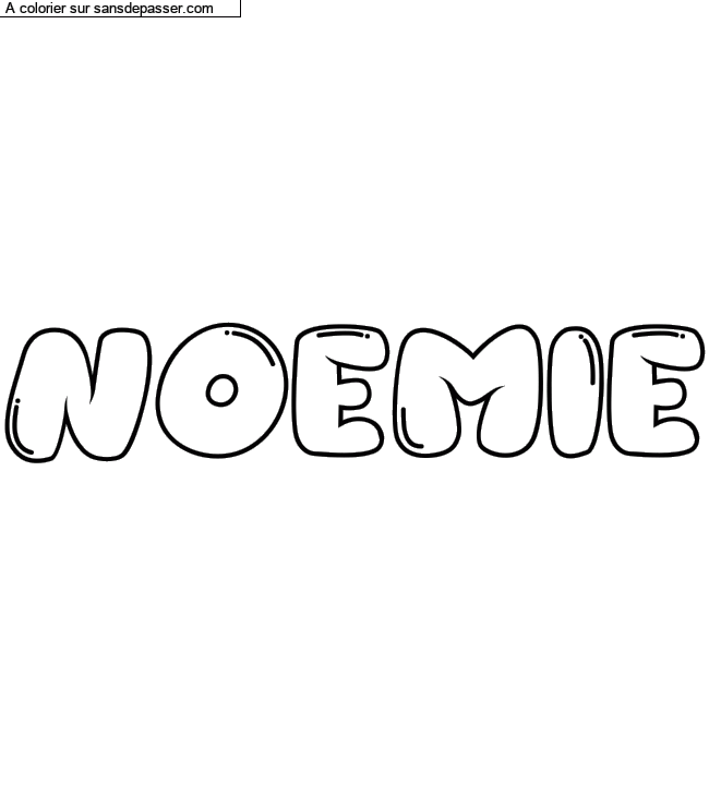 Coloriage prénom personnalisé "NOEMIE" par un invité