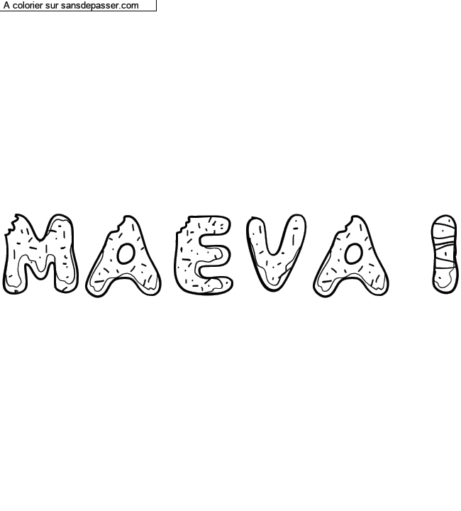 Coloriage prénom personnalisé "MAEVA I" par un invité