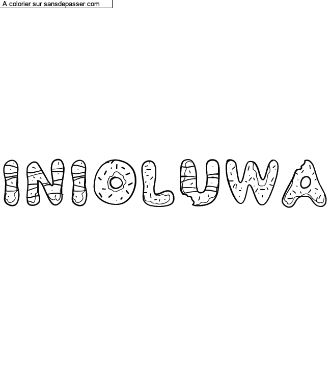 Coloriage prénom personnalisé "Inioluwa" par Diana