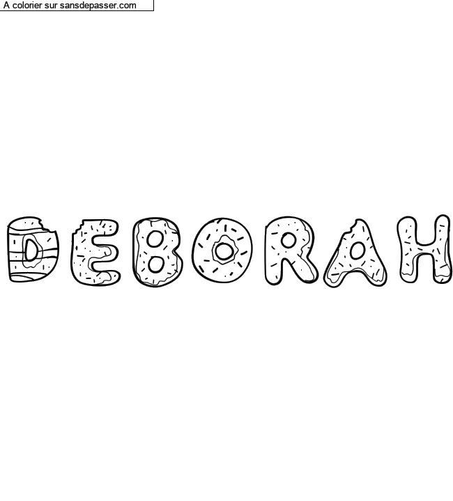 Coloriage prénom personnalisé "Deborah" par Diana