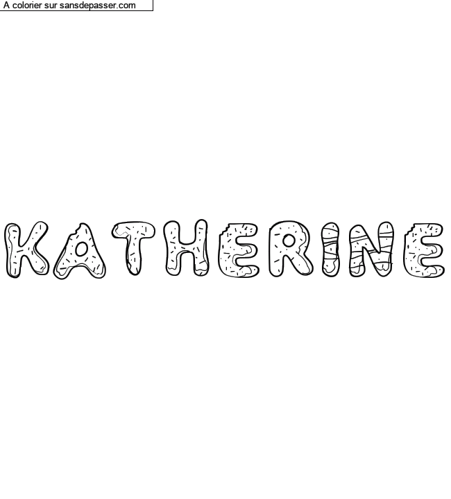 Coloriage prénom personnalisé "Katherine" par Diana