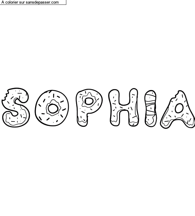 Coloriage prénom personnalisé "Sophia" par Diana