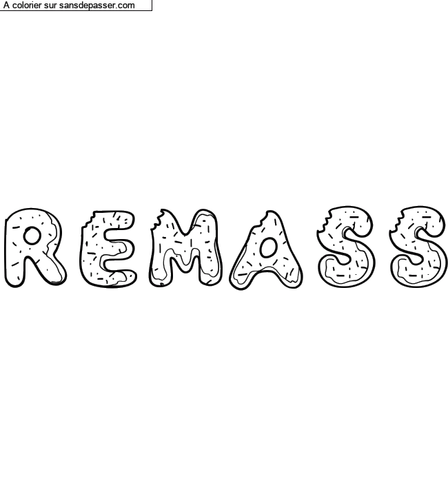 Coloriage prénom personnalisé "Remass" par Diana