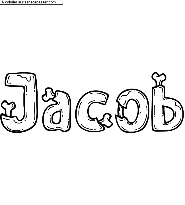 Coloriage prénom personnalisé "Jacob" par Diana