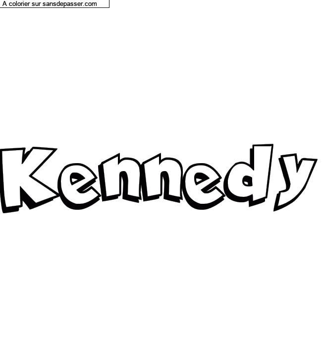 Coloriage prénom personnalisé "Kennedy" par Diana