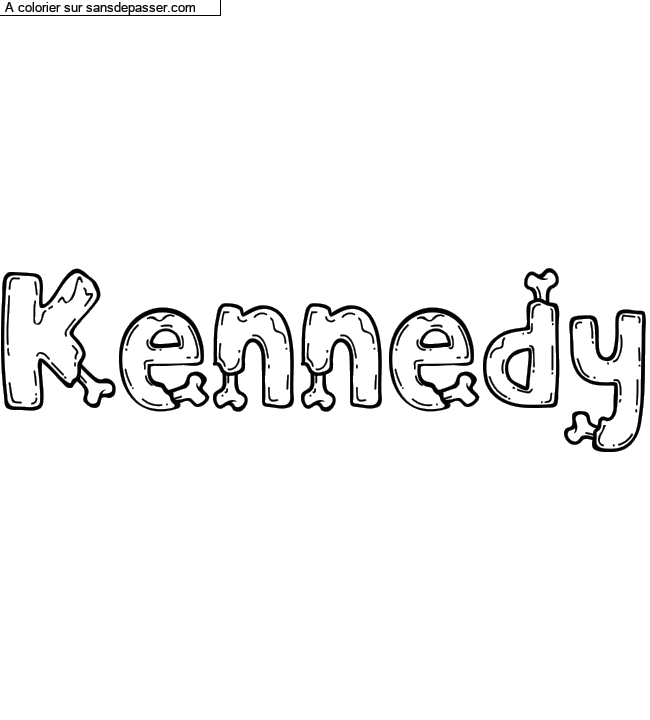 Coloriage prénom personnalisé "Kennedy" par Diana