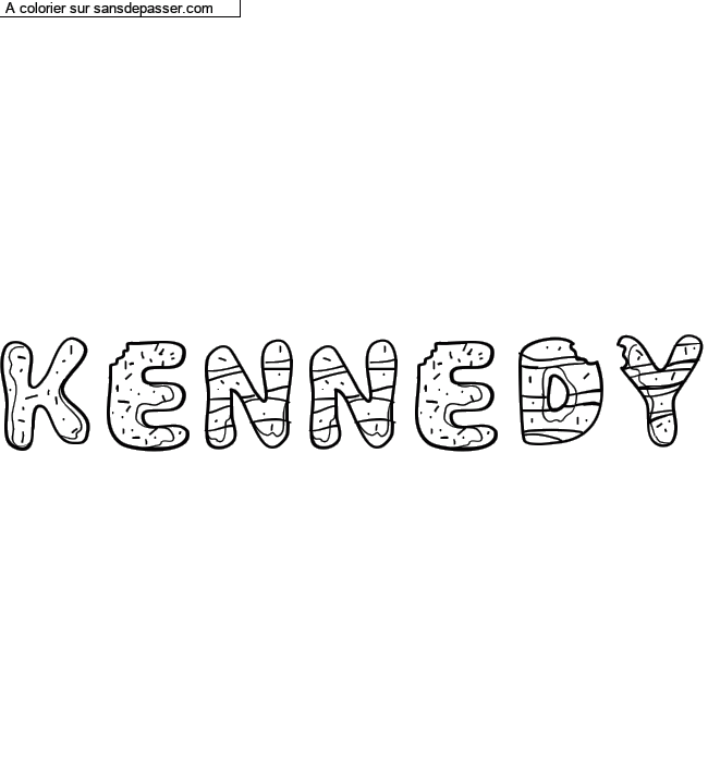 Coloriage prénom personnalisé "Kennedy" par Diana