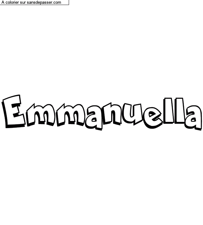 Coloriage prénom personnalisé "Emmanuella" par Diana