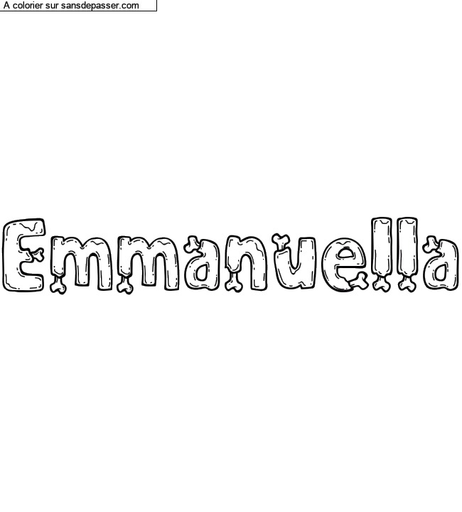 Coloriage prénom personnalisé "Emmanuella" par Diana