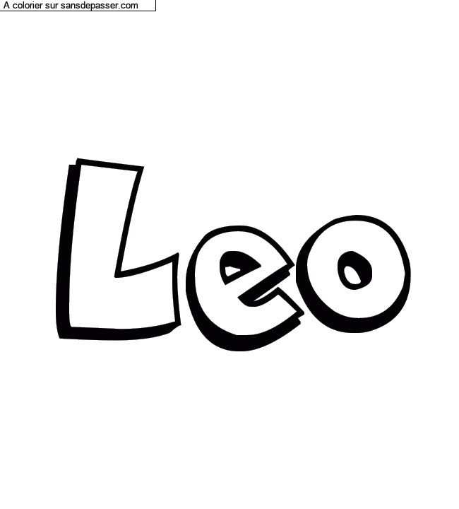 Coloriage prénom personnalisé "Leo" par Diana