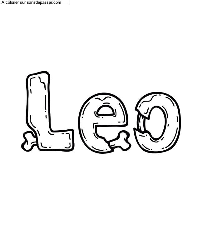 Coloriage prénom personnalisé "Leo" par Diana