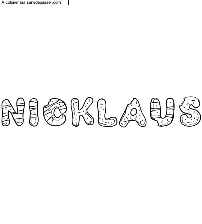 Coloriage prénom personnalisé "Nicklaus" par Diana