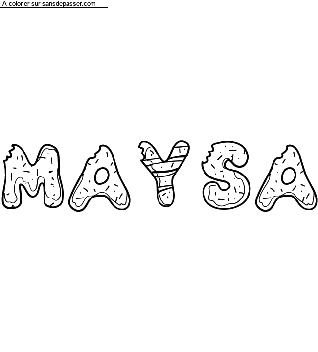 Coloriage prénom personnalisé "Maysa" par Diana