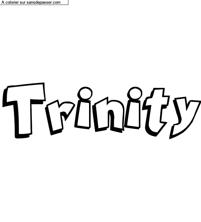 Coloriage prénom personnalisé "Trinity" par Diana