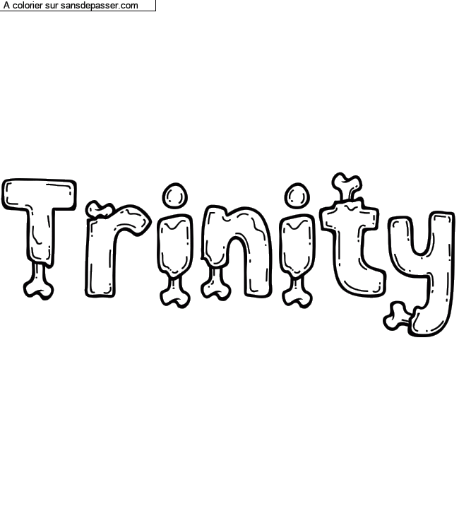 Coloriage prénom personnalisé "Trinity" par Diana