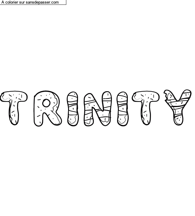 Coloriage prénom personnalisé "Trinity" par Diana