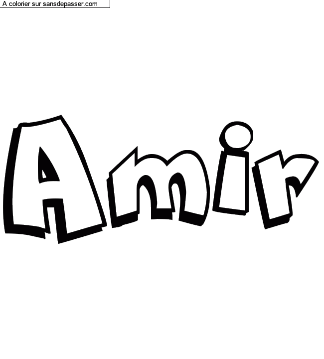 Coloriage prénom personnalisé "Amir" par Diana