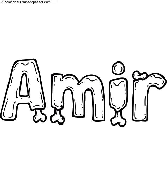 Coloriage prénom personnalisé "Amir" par Diana