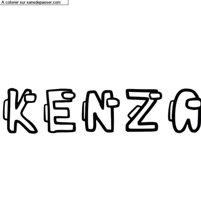 Coloriage prénom personnalisé "KENZA" par un invité