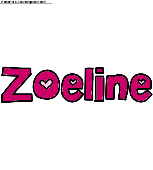 Coloriage prénom personnalisé "Zoeline" par un invité