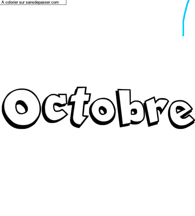 Coloriage prénom personnalisé "Octobre" par un invité