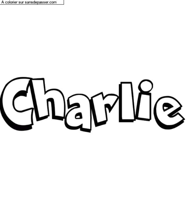 Coloriage prénom personnalisé "Charlie" par elsa Maier