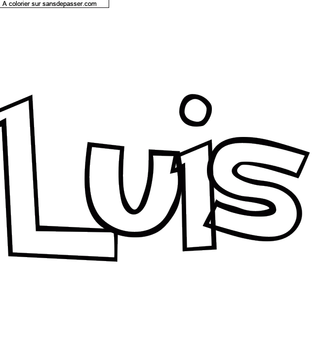 Coloriage prénom personnalisé "Luis" par un invité