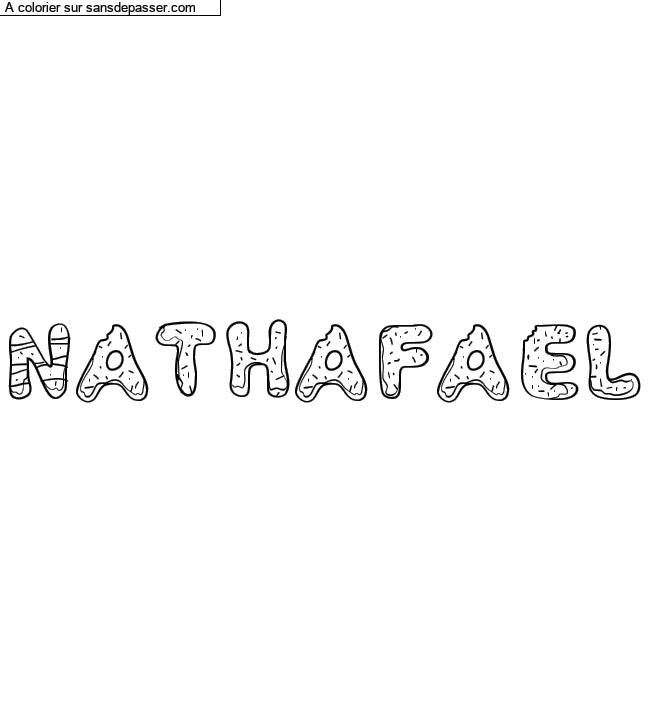 Coloriage prénom personnalisé "Nathafael" par un invité