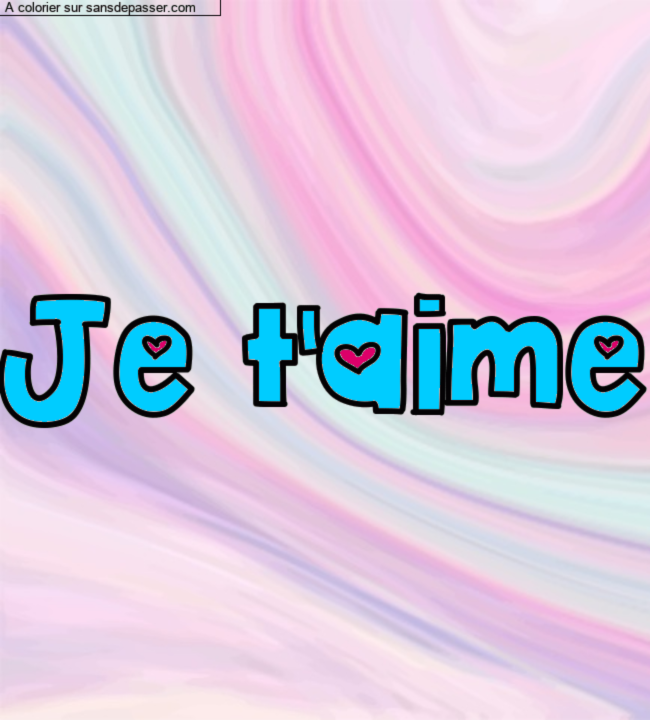 Coloriage prénom personnalisé "Je t'aime" par Iris