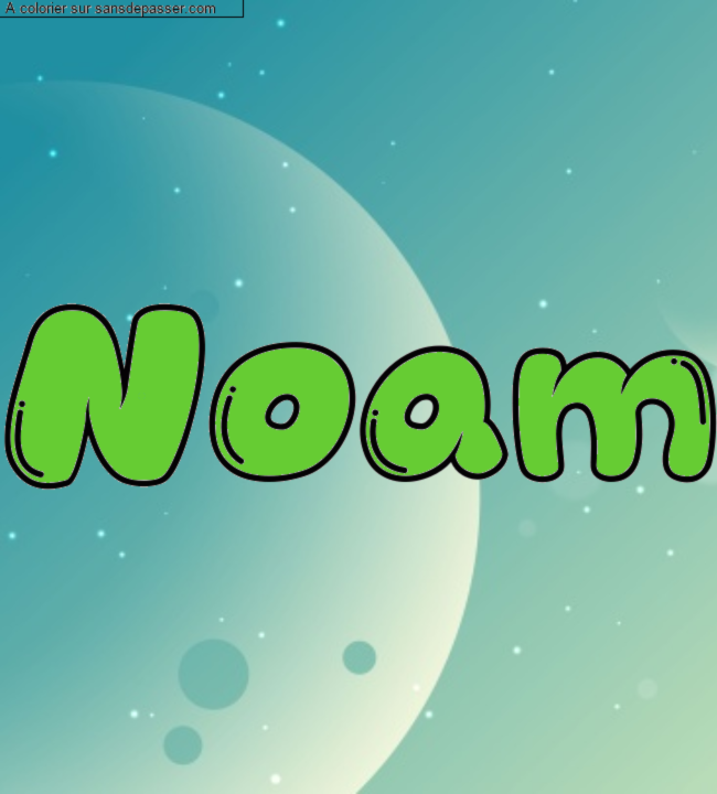 Coloriage prénom personnalisé "Noam" par Iris