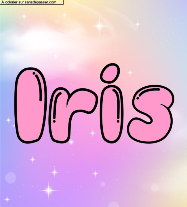 Coloriage prénom personnalisé "Iris" par Iris