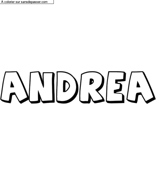 Coloriage prénom personnalisé "ANDREA" par un invité