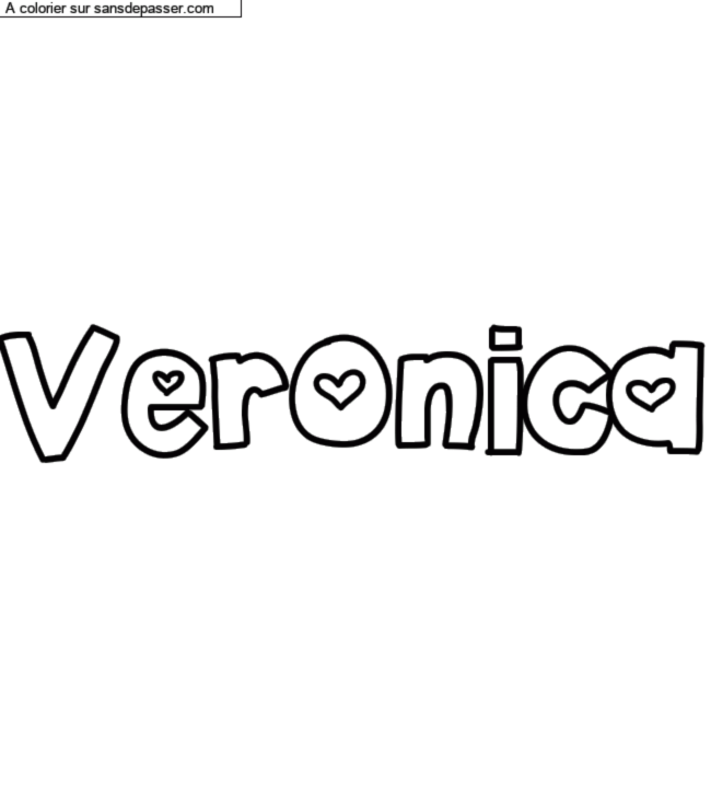 Coloriage prénom personnalisé "Veronica" par un invité