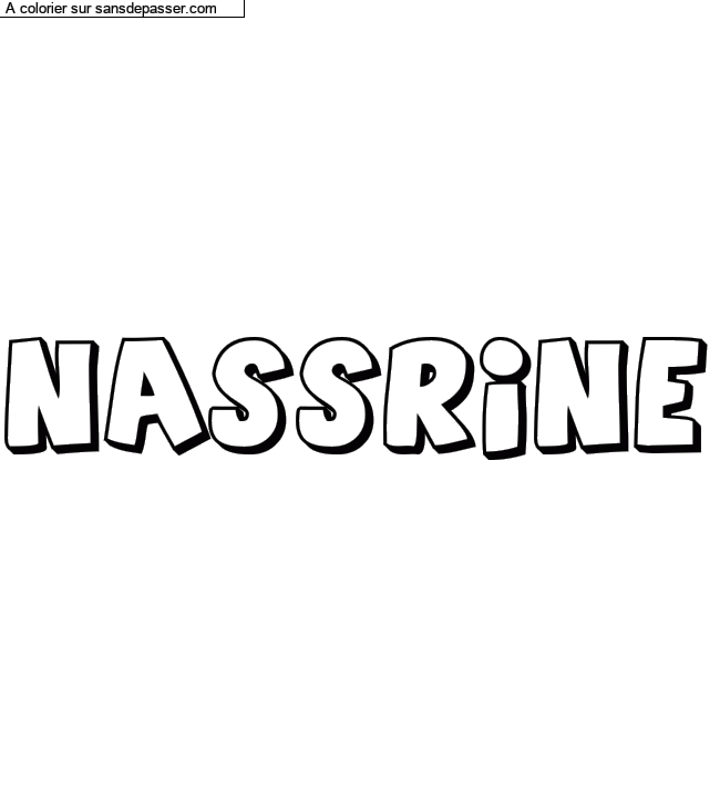 Coloriage prénom personnalisé "nassrine" par un invité