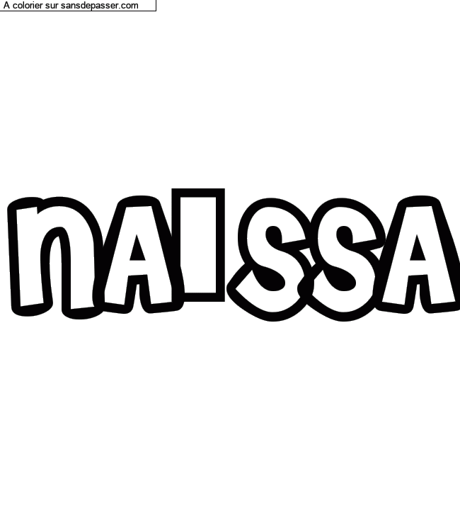 Coloriage prénom personnalisé "NAÏSSA" par un invité