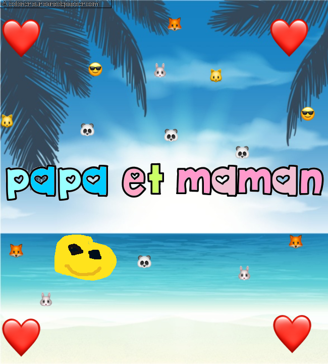 Coloriage prénom personnalisé "papa et maman" par un invité