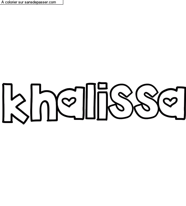 Coloriage prénom personnalisé "khalissa" par un invité