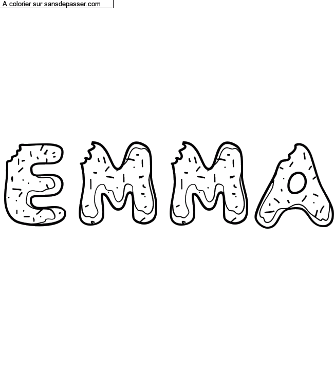 Coloriage prénom personnalisé "Emma" par un invité