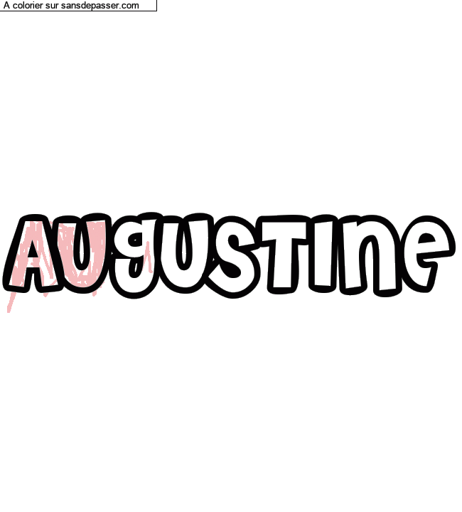 Coloriage prénom personnalisé "AUGUSTINE" par un invité