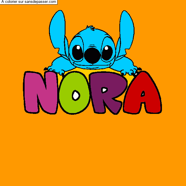 Coloriage NORA - d&eacute;cor Stitch