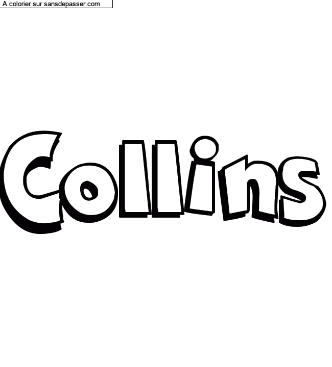 Coloriage prénom personnalisé "Collins" par un invité