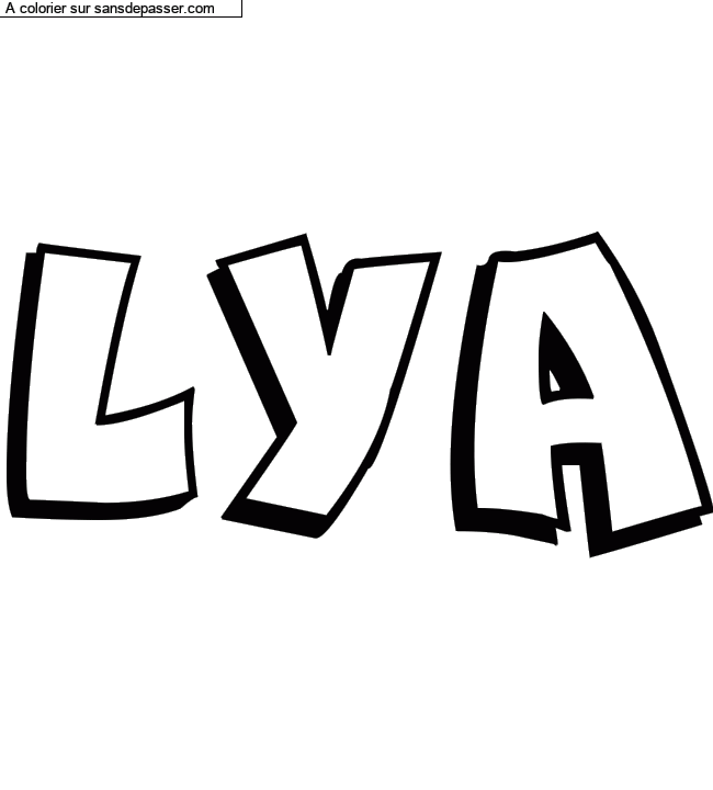 Coloriage prénom personnalisé "LYA" par un invité