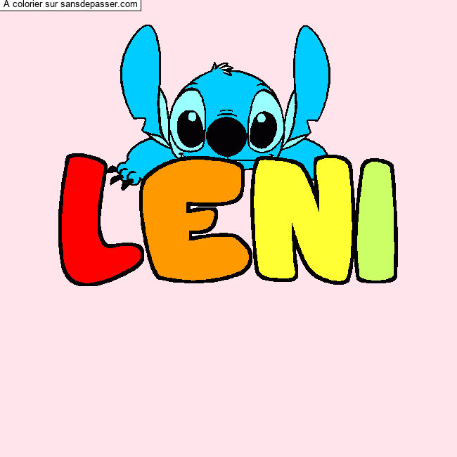 Coloriage LENI - d&eacute;cor Stitch