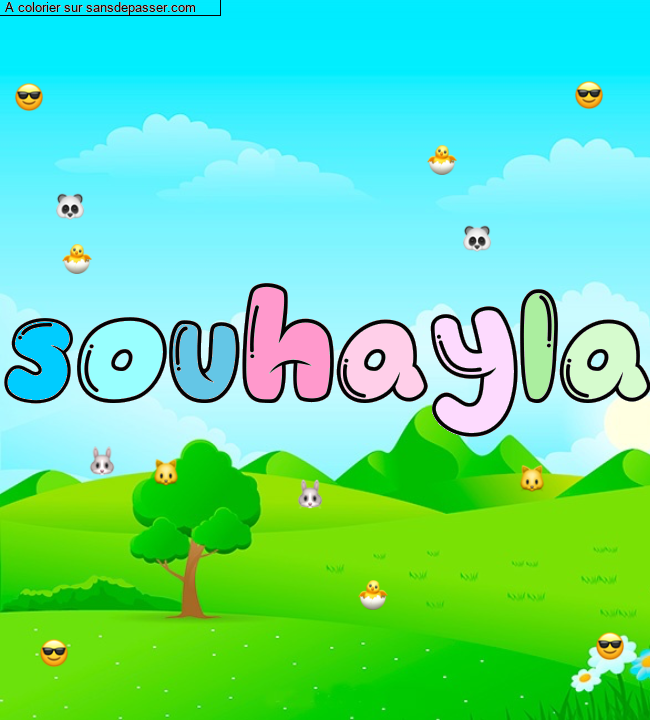 Coloriage prénom personnalisé "souhayla" par un invité