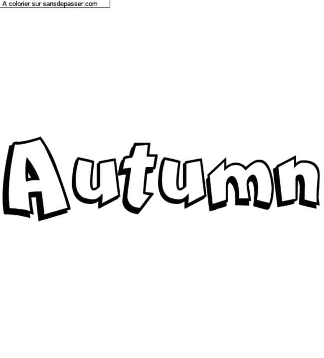 Coloriage prénom personnalisé "Autumn" par un invité