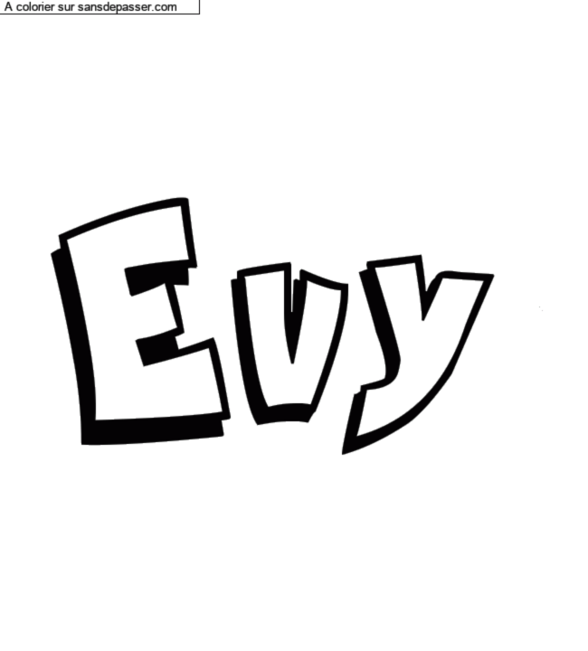 Coloriage prénom personnalisé "Evy" par un invité